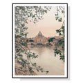 Wall Art 100cmx150cm Rome City Black Frame Canvas