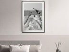 Wall Art 90cmx135cm Vintage Fashion Feminist Picture, Black Frame Canvas