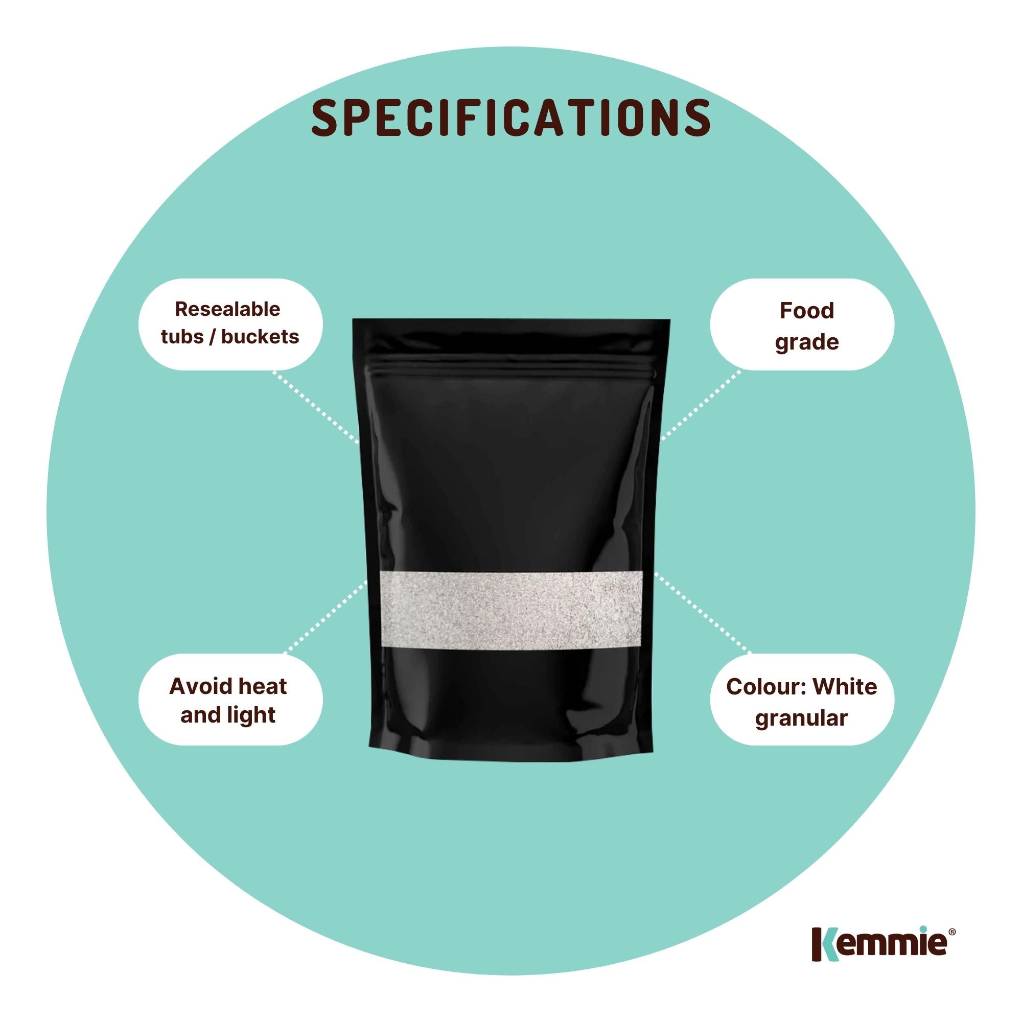 Kemmie 1Kg Potassium Sorbate Food Grade Granules Preservative E202 Cosmetic