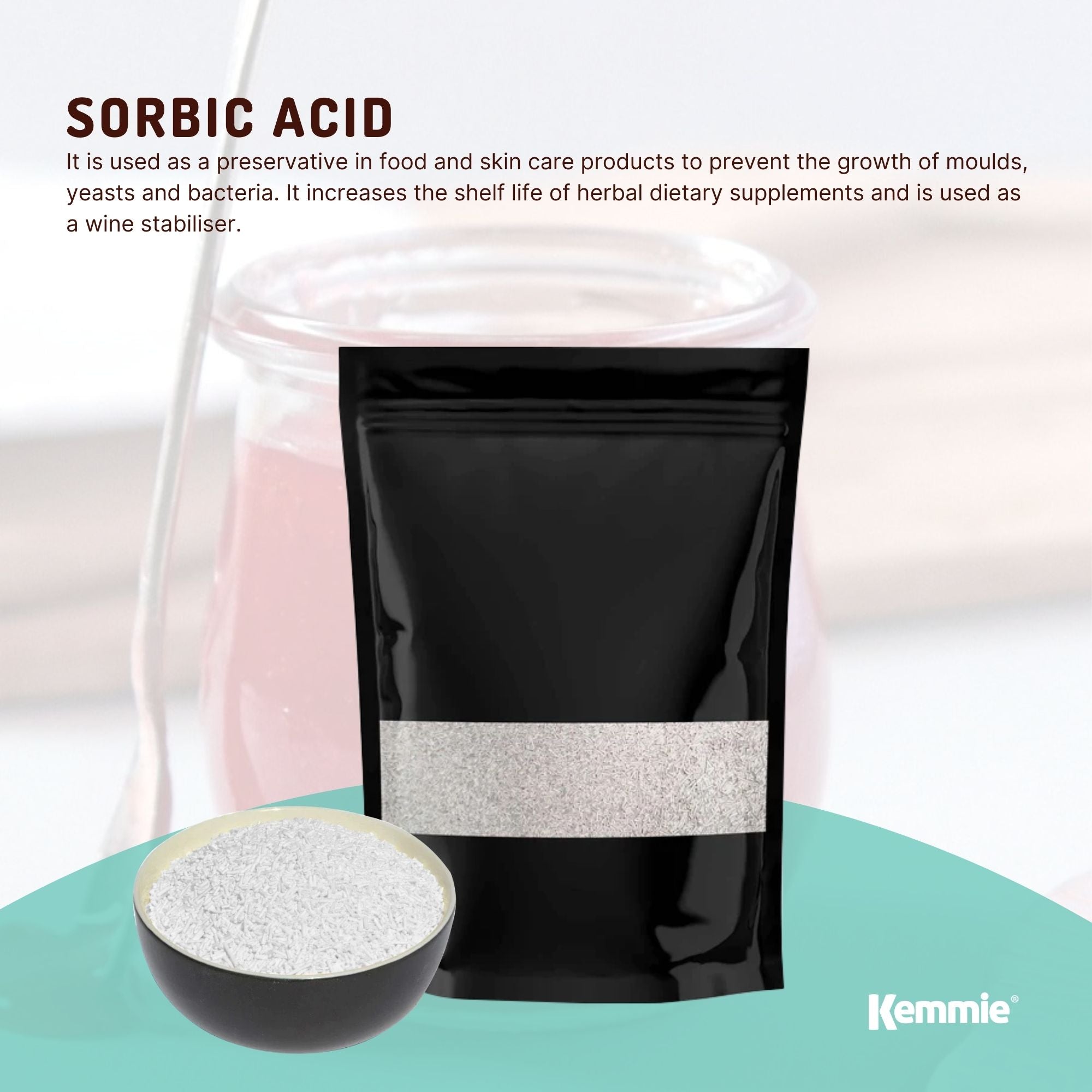 Kemmie 2Kg Potassium Sorbate Food Grade Granules Preservative E202 Cosmetic