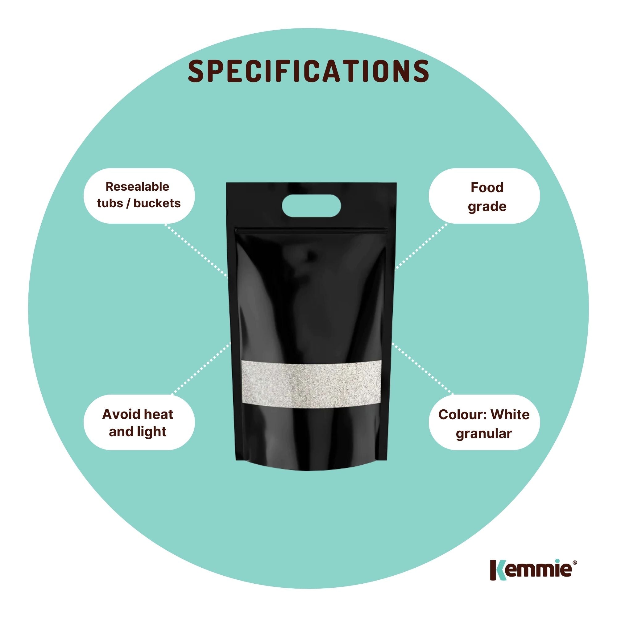 Kemmie 5Kg Potassium Sorbate Food Grade Granules Preservative E202 Cosmetic