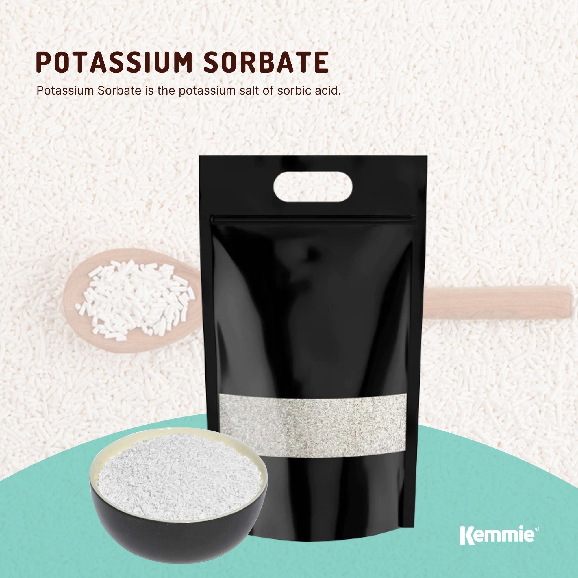Kemmie Bulk 10Kg Potassium Sorbate Food Grade Granules Preservative E202