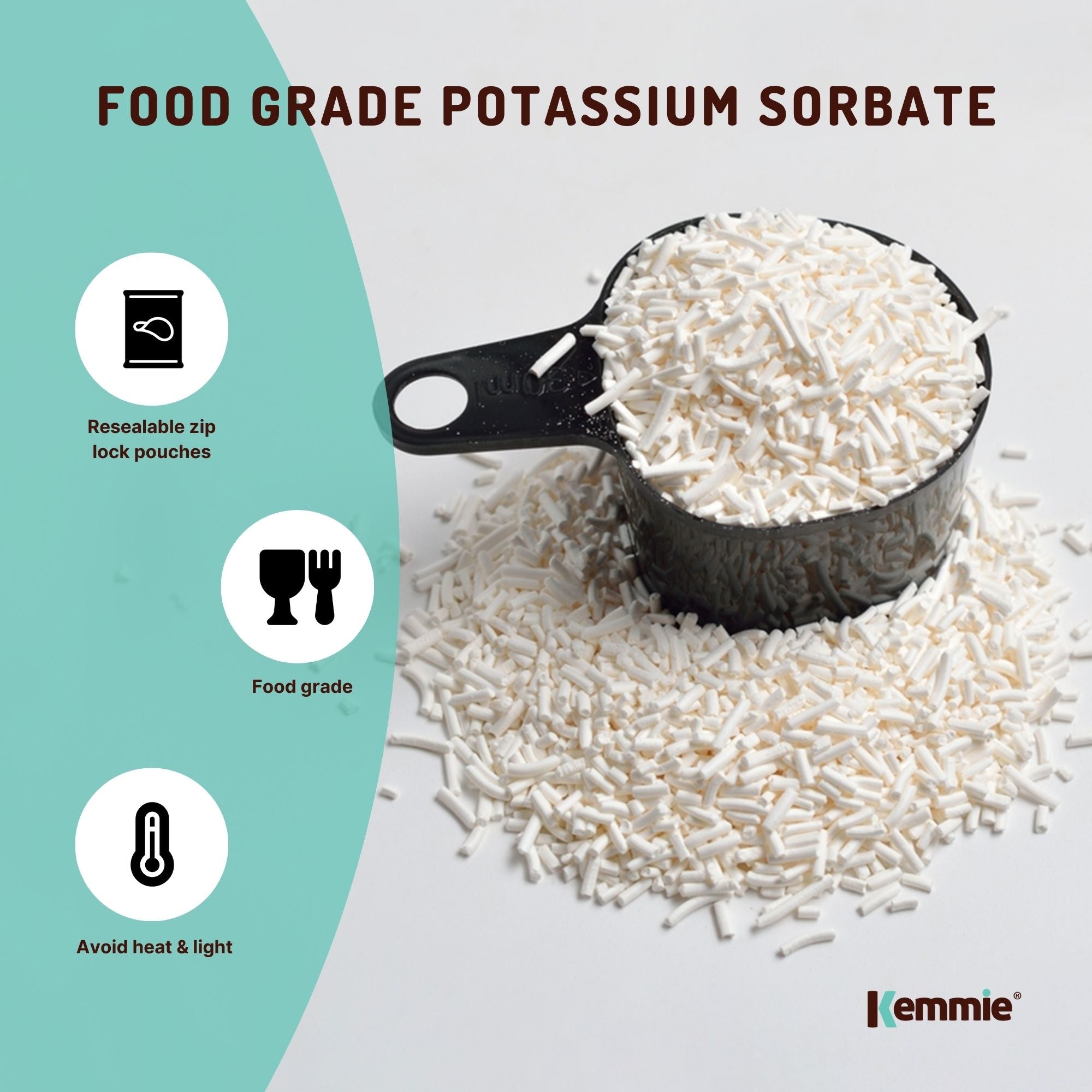 Kemmie Bulk 10Kg Potassium Sorbate Food Grade Granules Preservative E202