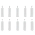 10x 250ml Clear HDPE Round Bottle + 28/410 Caps - Empty Plastic Food Storage