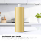 10x 500ml Clear HDPE Round Bottle + 28/410 Caps - Empty Plastic Food Storage