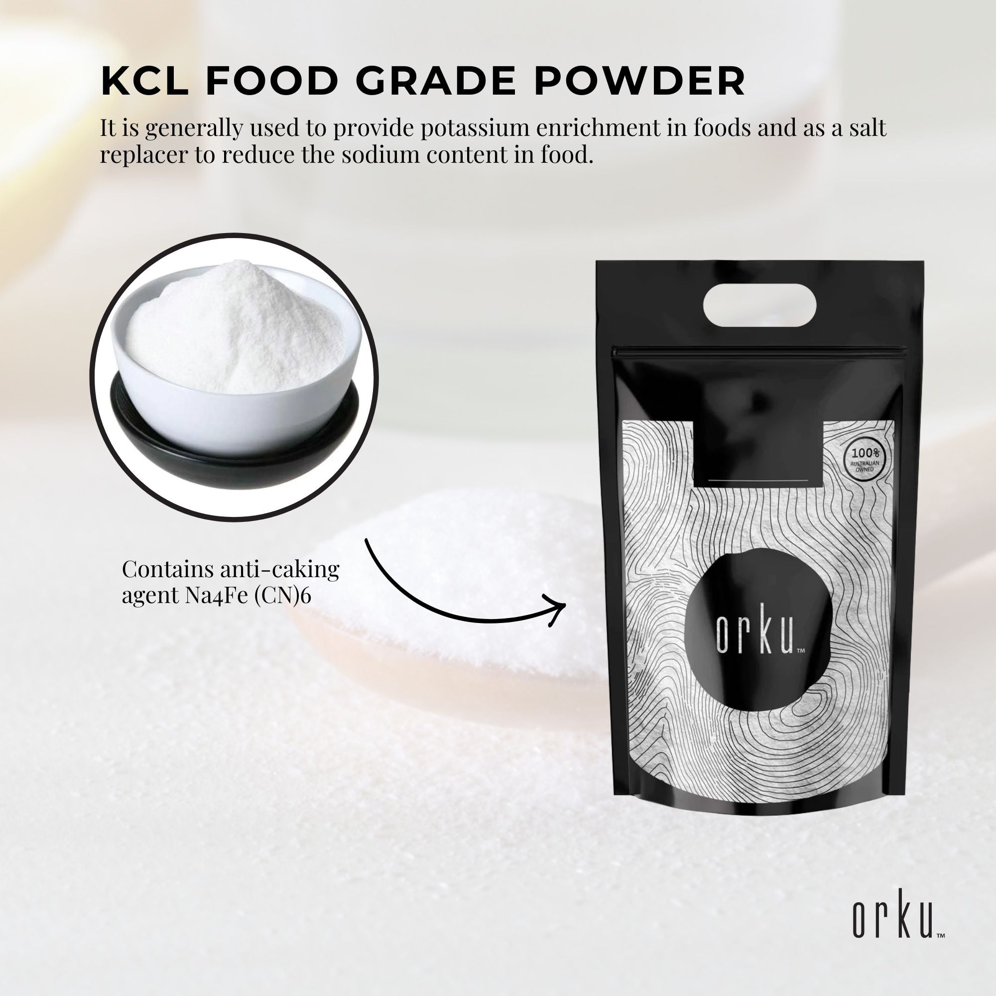 Bulk 20Kg Potassium Chloride Powder Tub - Pure KCL E508 Food Grade Replacer