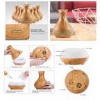 Essential Oil Aroma Diffuser Tulip Light Wood  -Ultrasonic Mist Humidifier