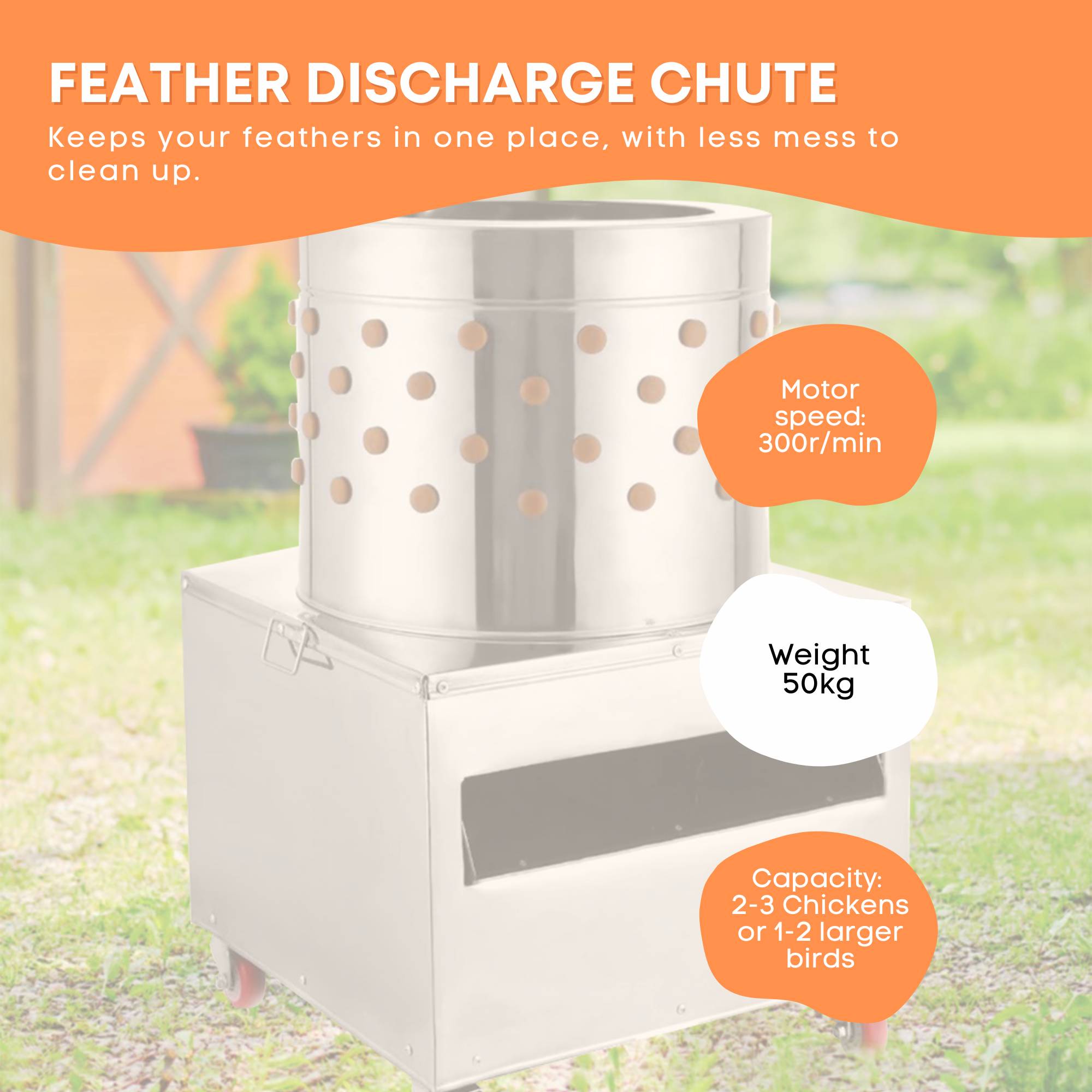 50cm Chicken Feather Plucker Electric Automatic Machine - Poultry Turkey