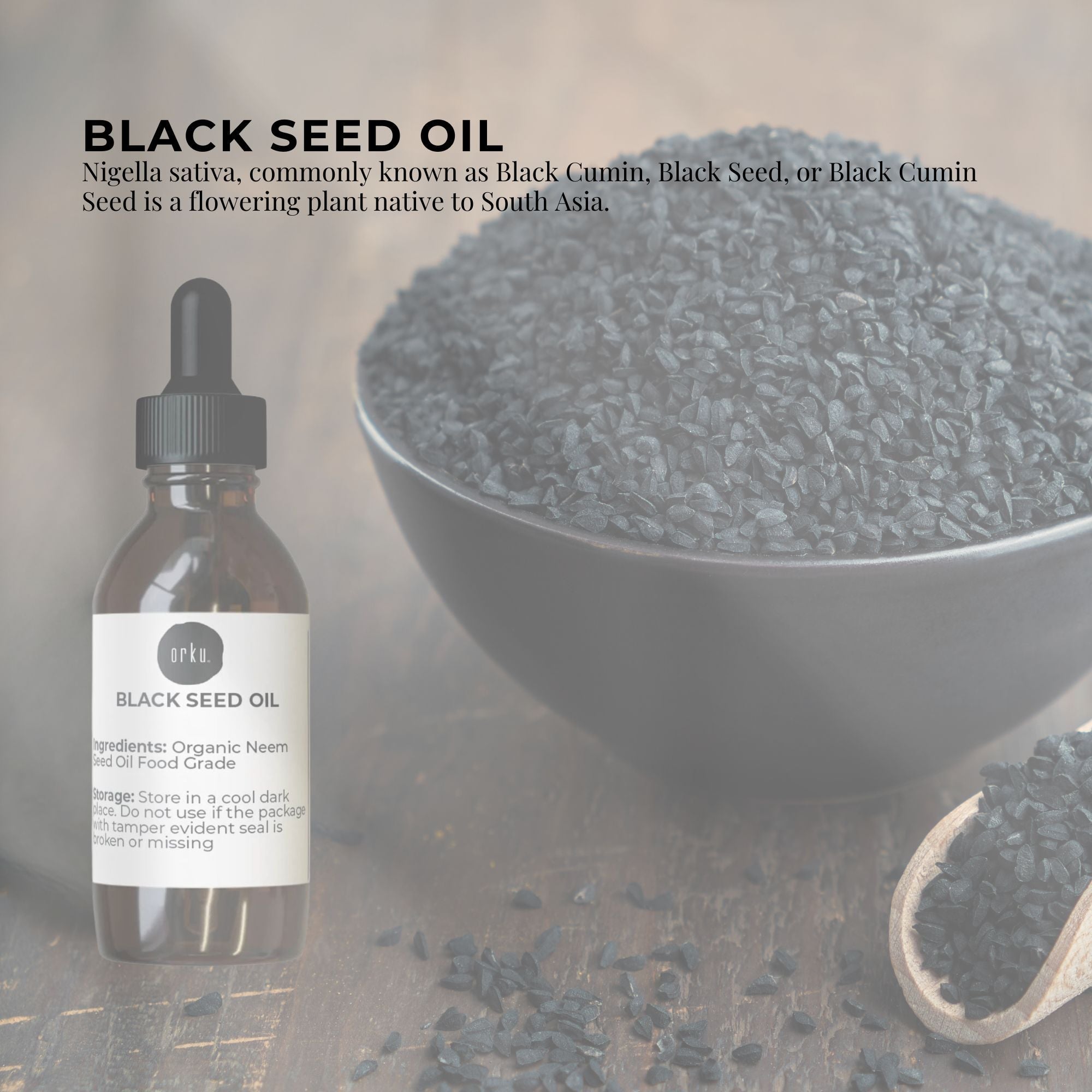 Orku 25ml Pure Black Seed Oil Cold Pressed 100% Ethiopian Nigella Sativa Cumin