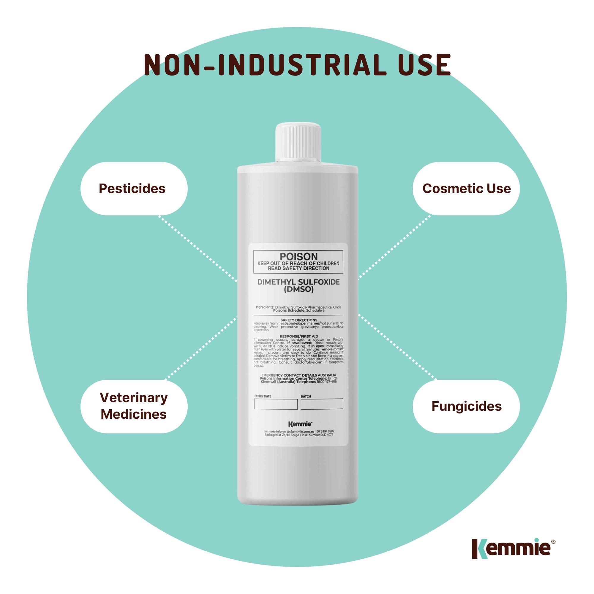 Kemmie 1L DMSO Liquid 99.9% Pure -  USP Grade Dimethyl Sulfoxide Solvent