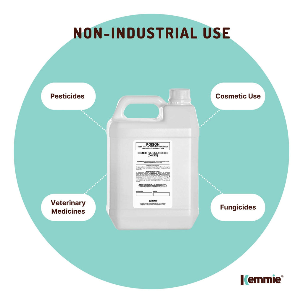 Kemmie 5L DMSO Liquid 99.9% Pure -  USP Grade Dimethyl Sulfoxide Solvent Bulk