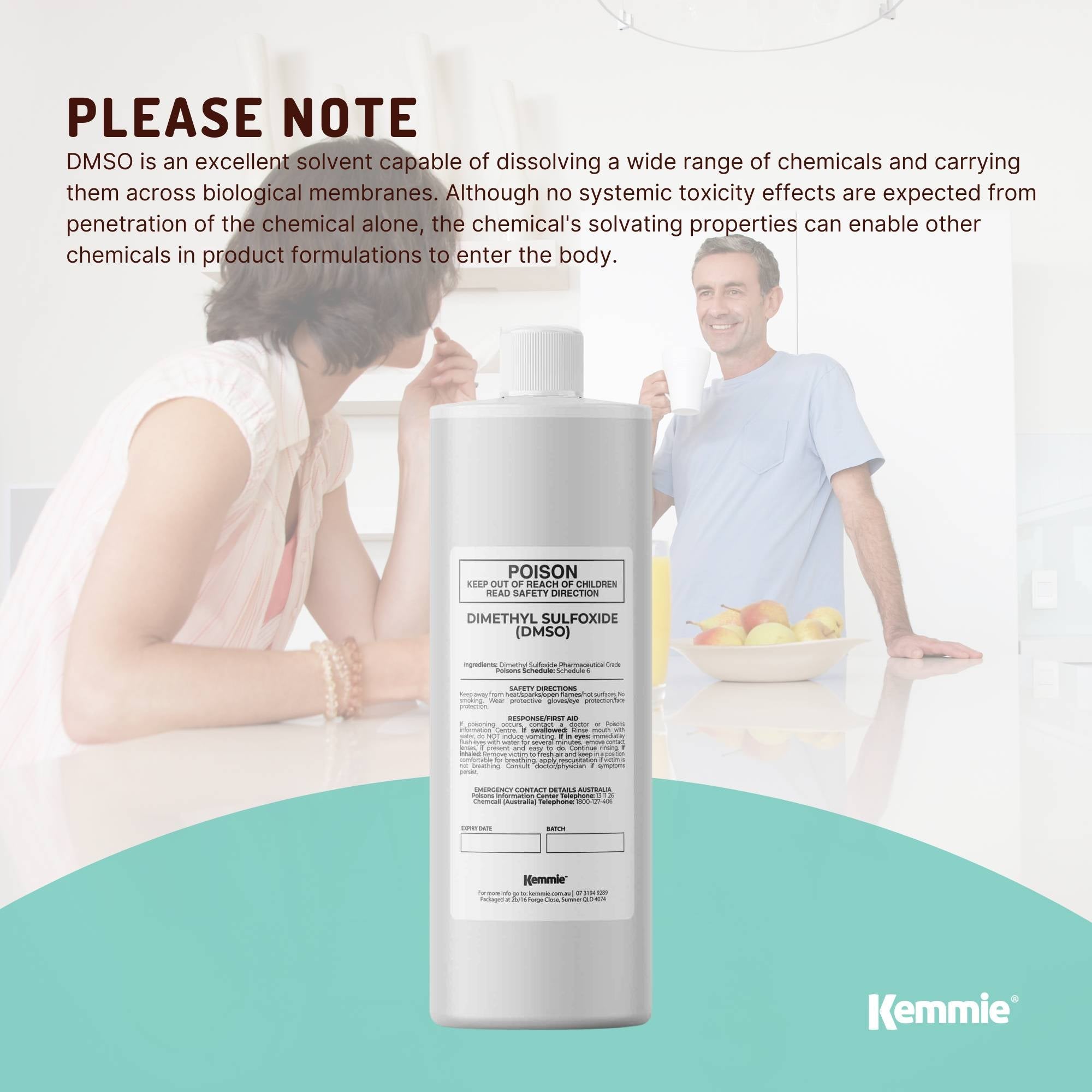 Kemmie 500ml DMSO Liquid 99.9% Pure -  USP Grade Dimethyl Sulfoxide Solvent