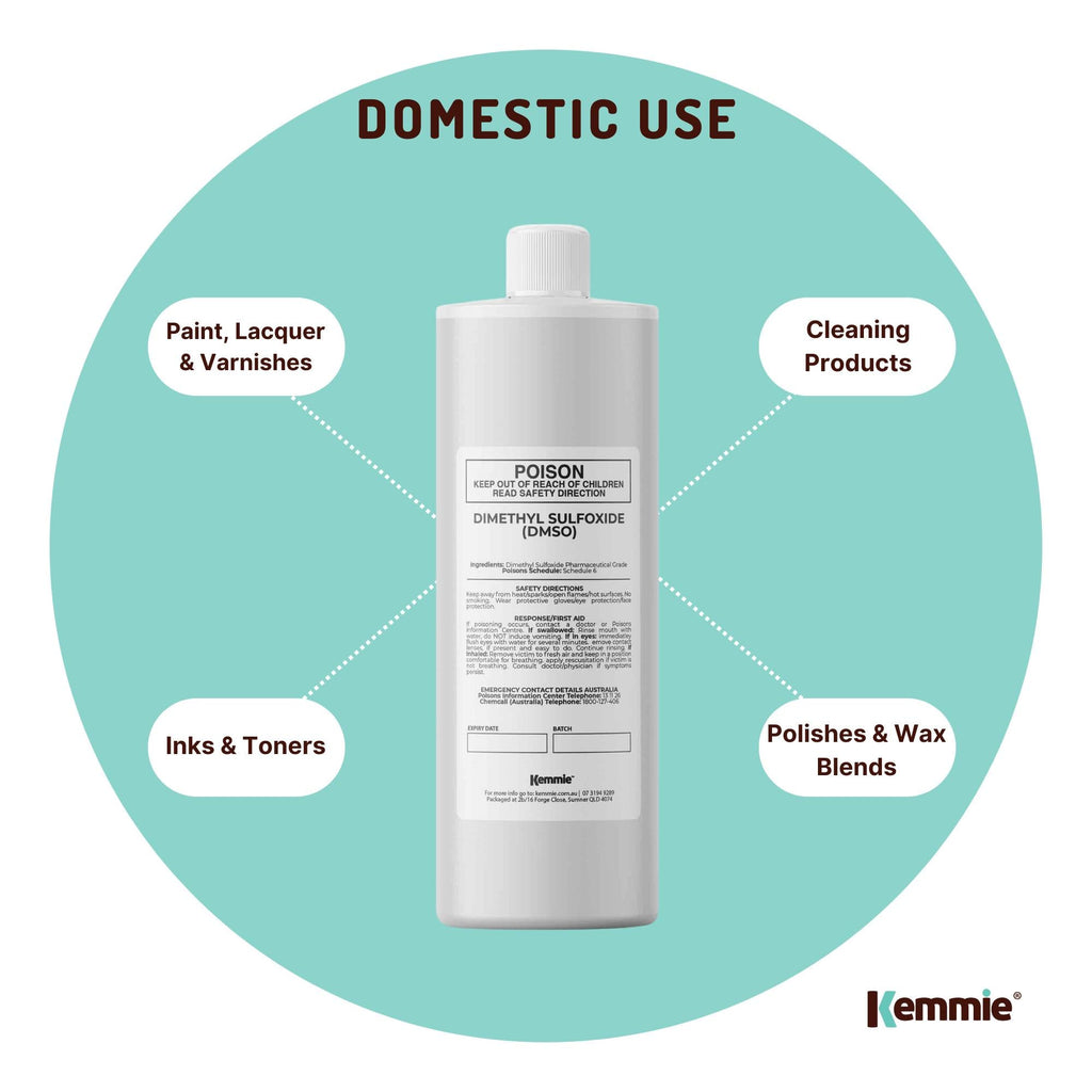 Kemmie 500ml DMSO Liquid 99.9% Pure -  USP Grade Dimethyl Sulfoxide Solvent