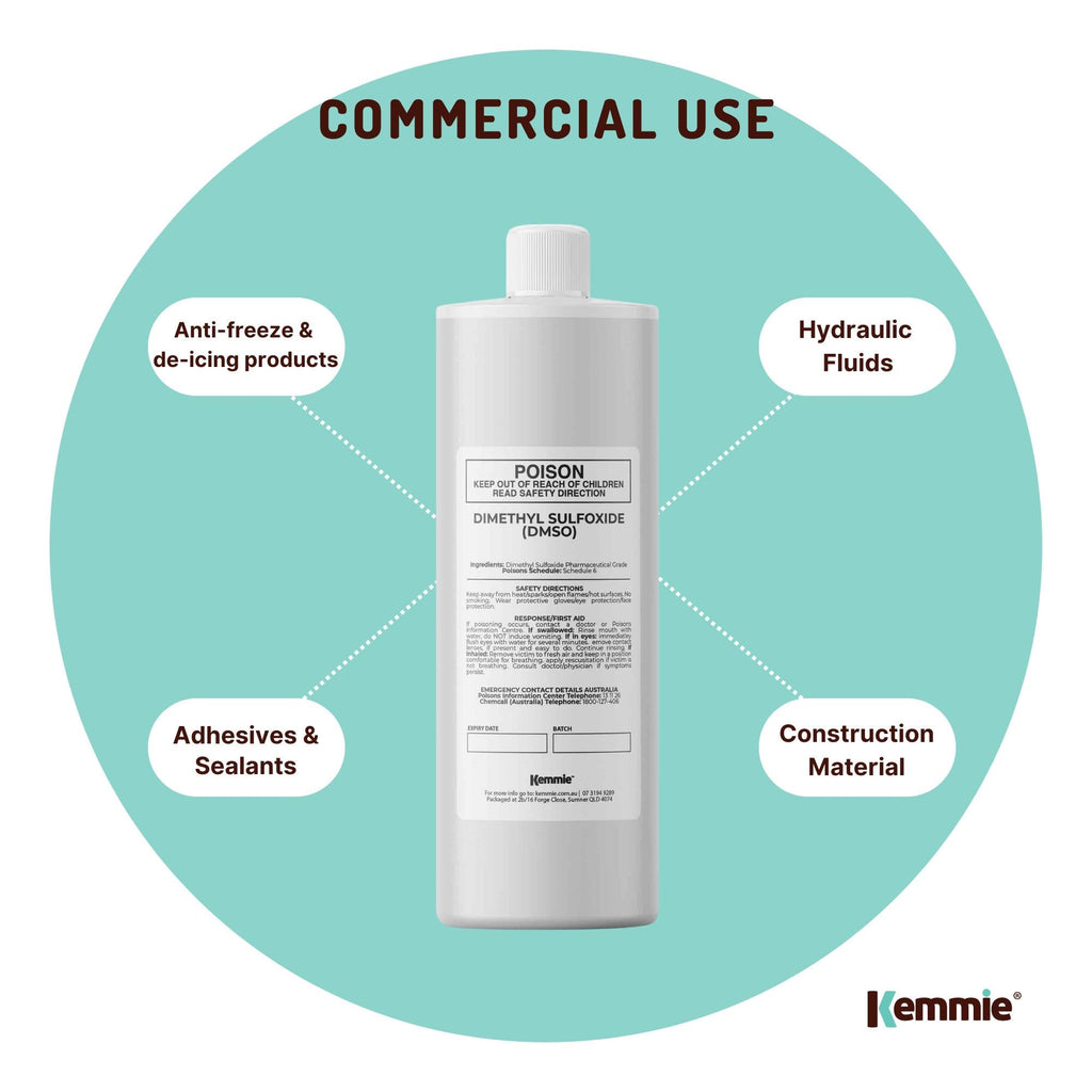 Kemmie 500ml DMSO Liquid 99.9% Pure -  USP Grade Dimethyl Sulfoxide Solvent