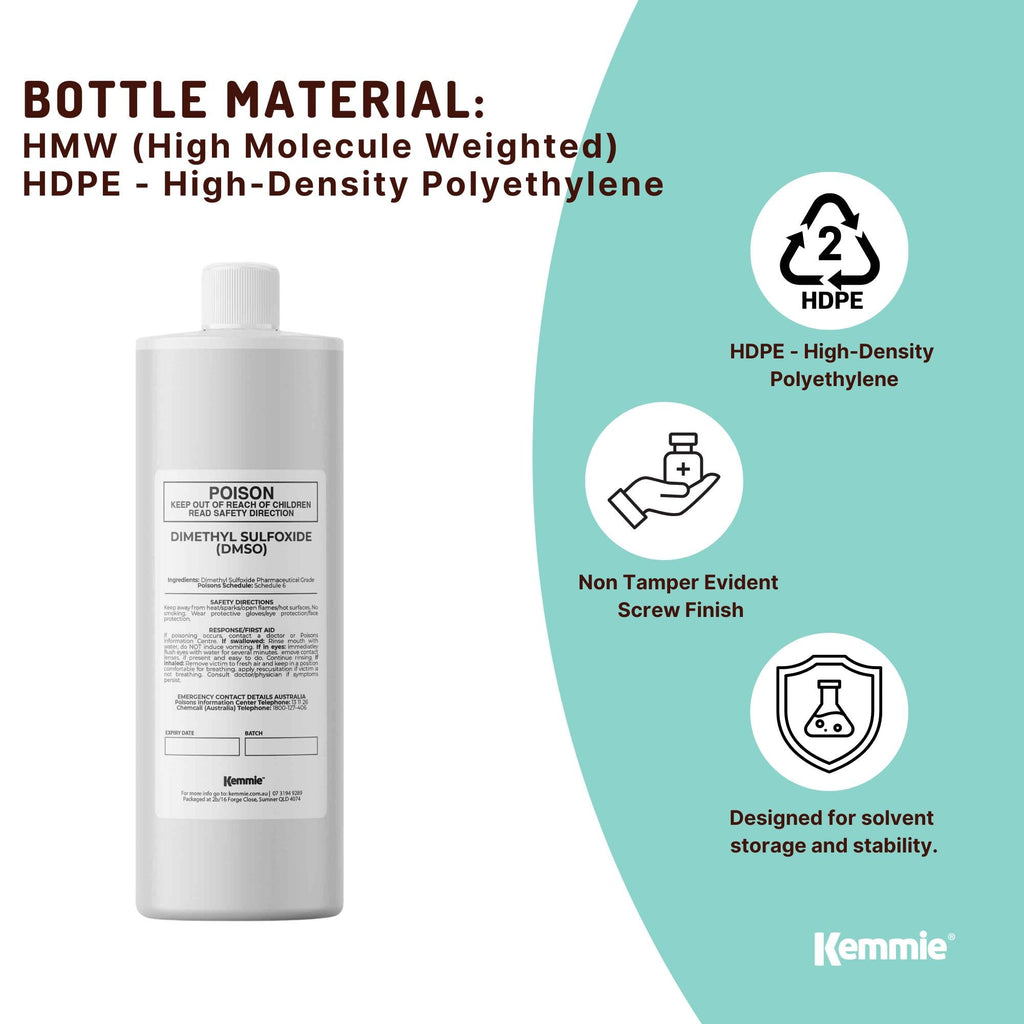 Kemmie 250ml DMSO Liquid 99.9% Pure - USP Grade Dimethyl Sulfoxide Solvent