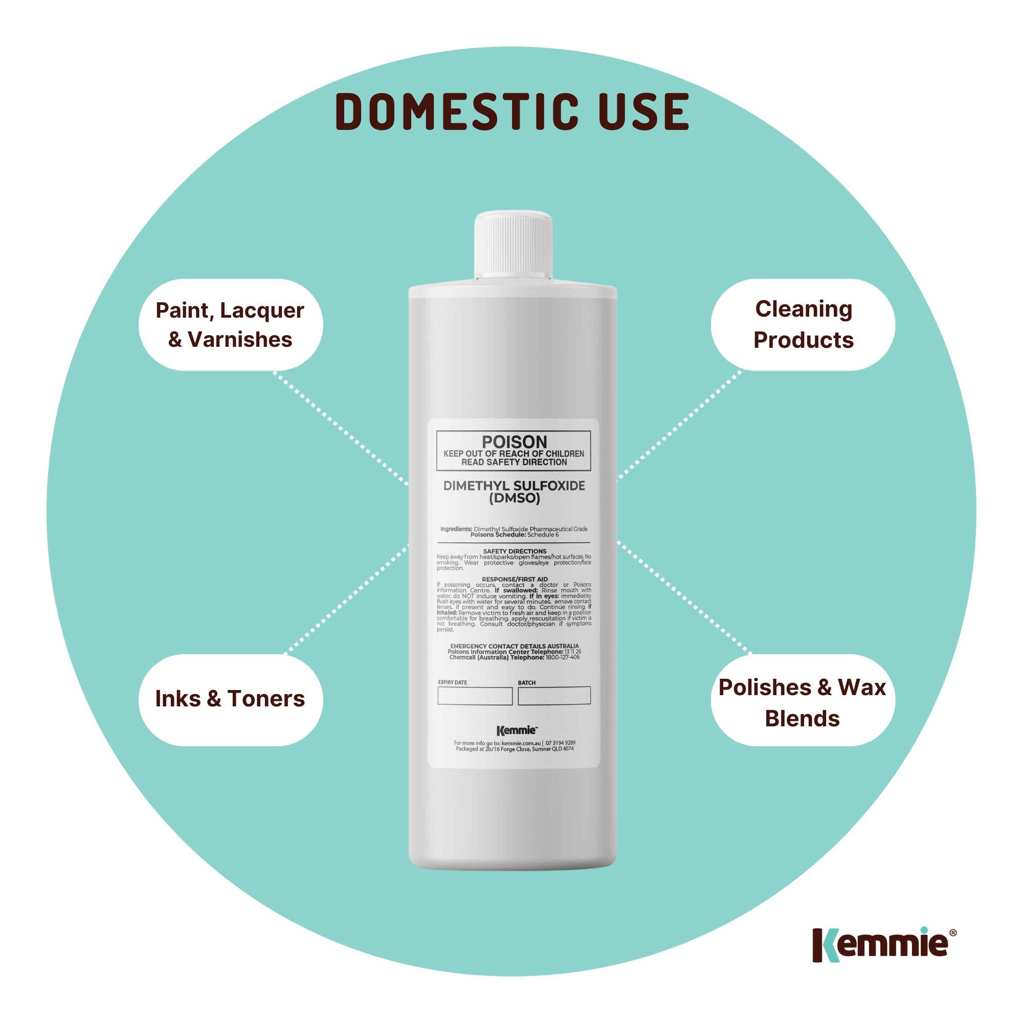 Kemmie 250ml DMSO Liquid 99.9% Pure - USP Grade Dimethyl Sulfoxide Solvent