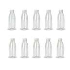 10x 300ml PET Juice Bottles + Tamper Evident Caps - Empty Plastic Recyclable Clear