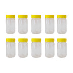 10x 500g Plastic Honey Jars + Lids - Round Clear Food Grade Packaging Containers