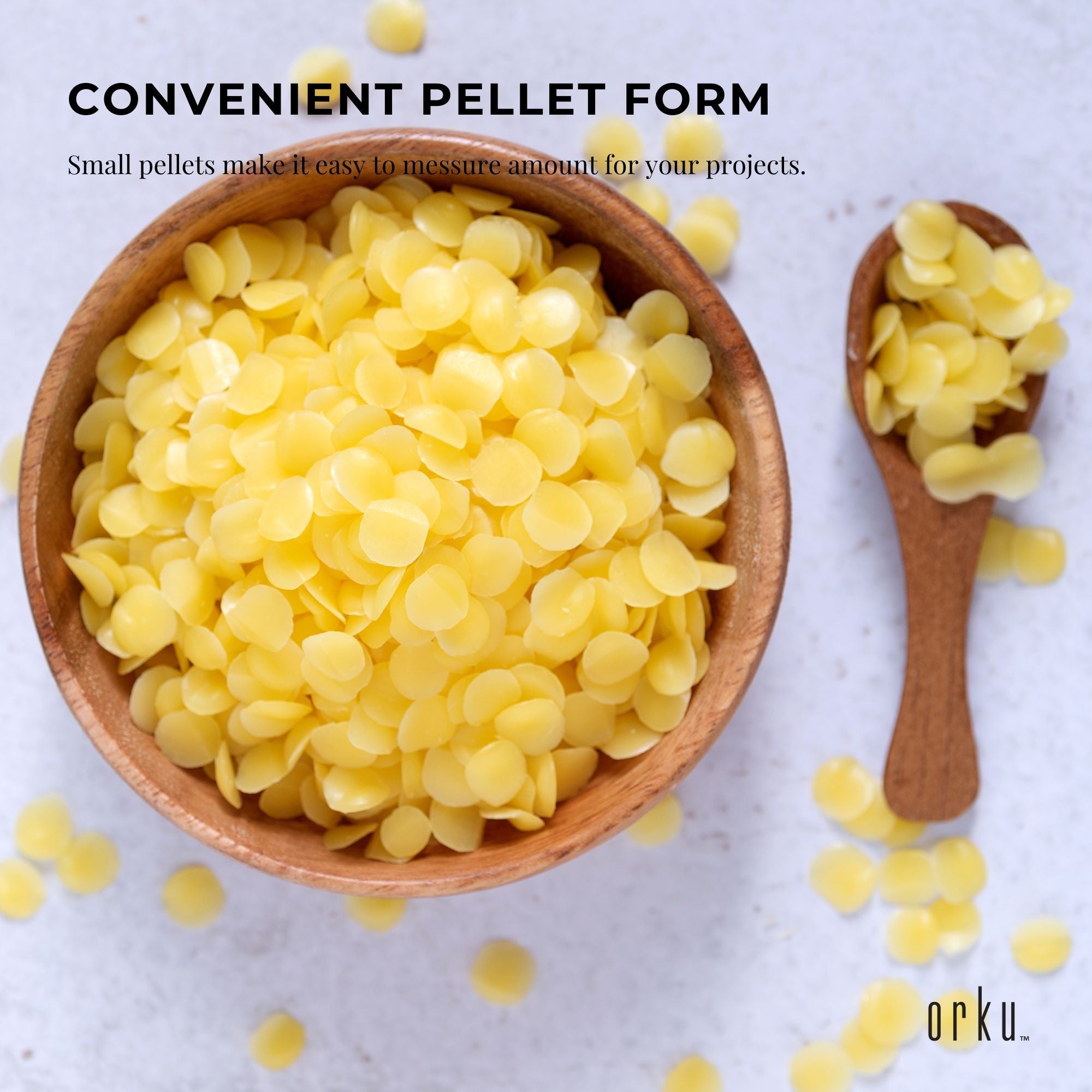 10kg Orku Organic Beeswax Pellets Yellow - Cosmetic Grade Quality Pure Bees Wax