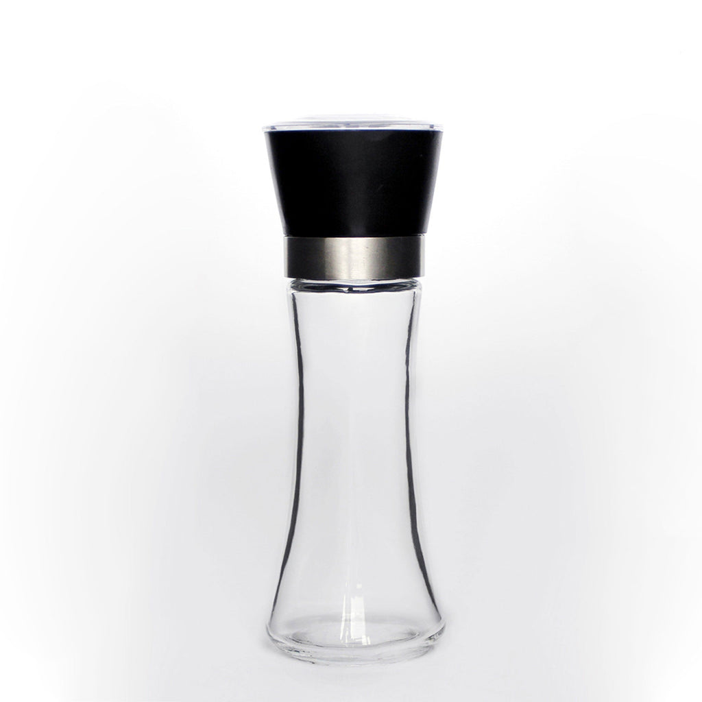 10x 180ml Glass Salt or Pepper Grinder 18cm - Adjustable Ceramic Core Tall Mill