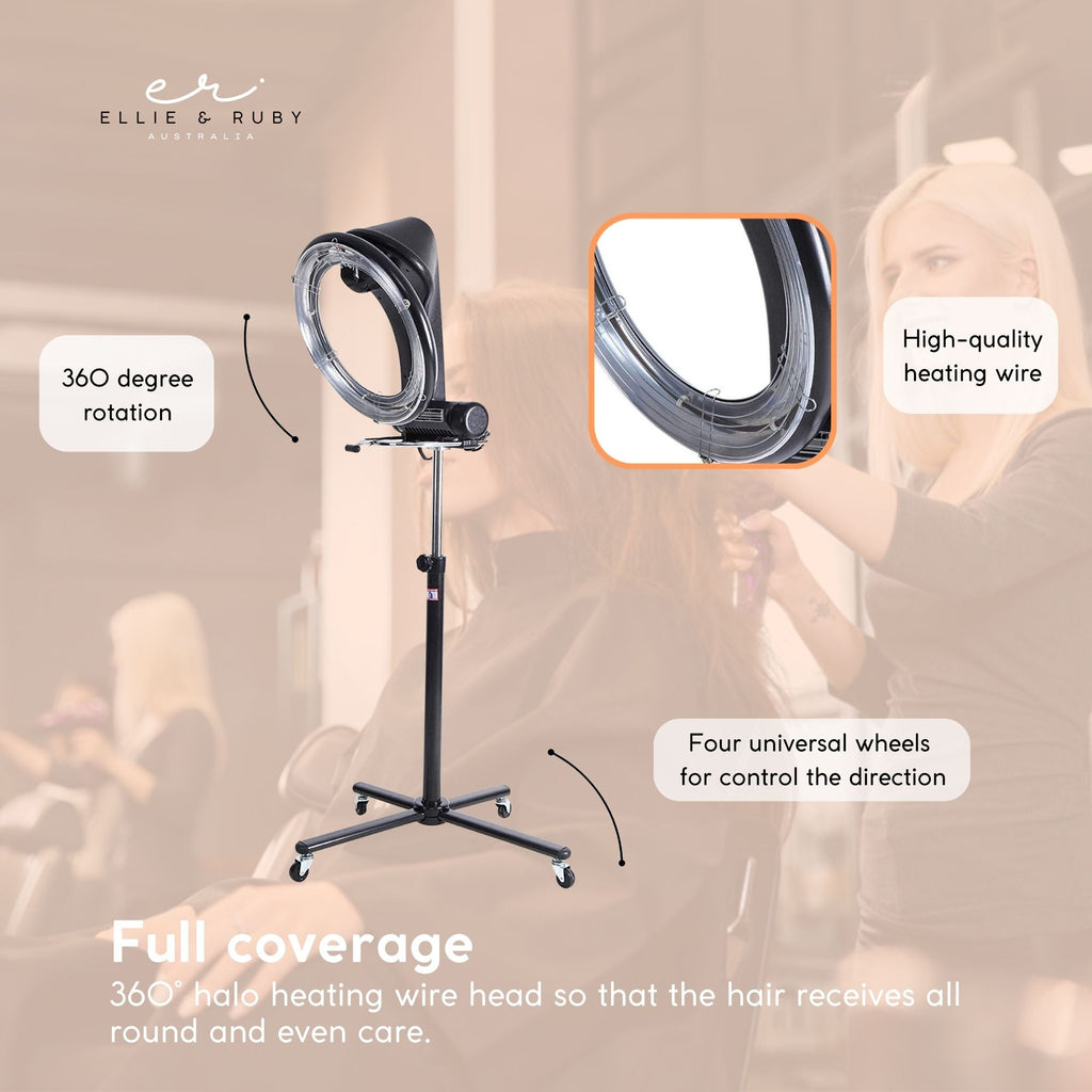 Ellie & Ruby Standing Hair Dryer Accelerator Colour 360 Rotating Halo Rolling