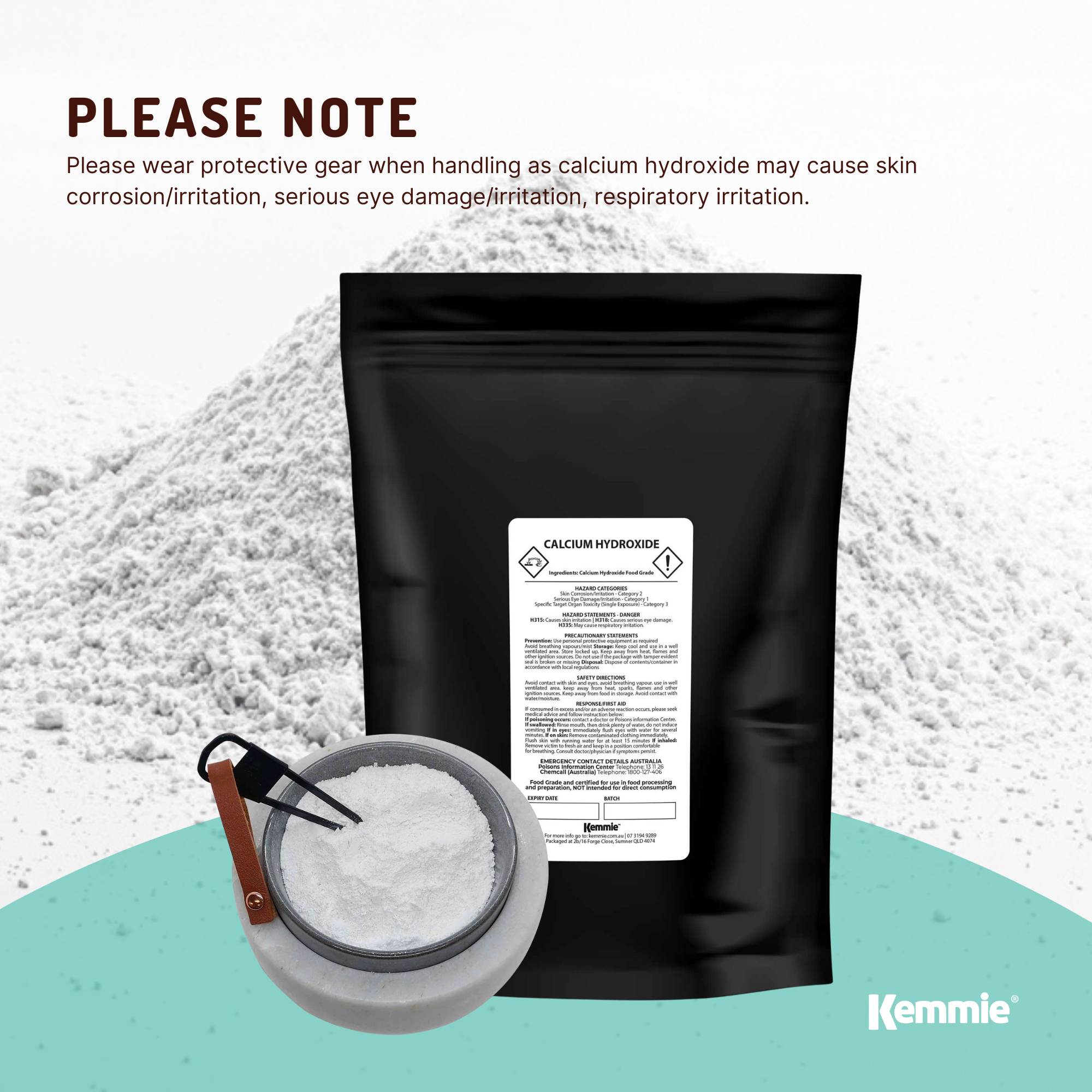 400g Food Grade Calcium Hydroxide Powder - FCC Hydrated Slaked Pickling Lime