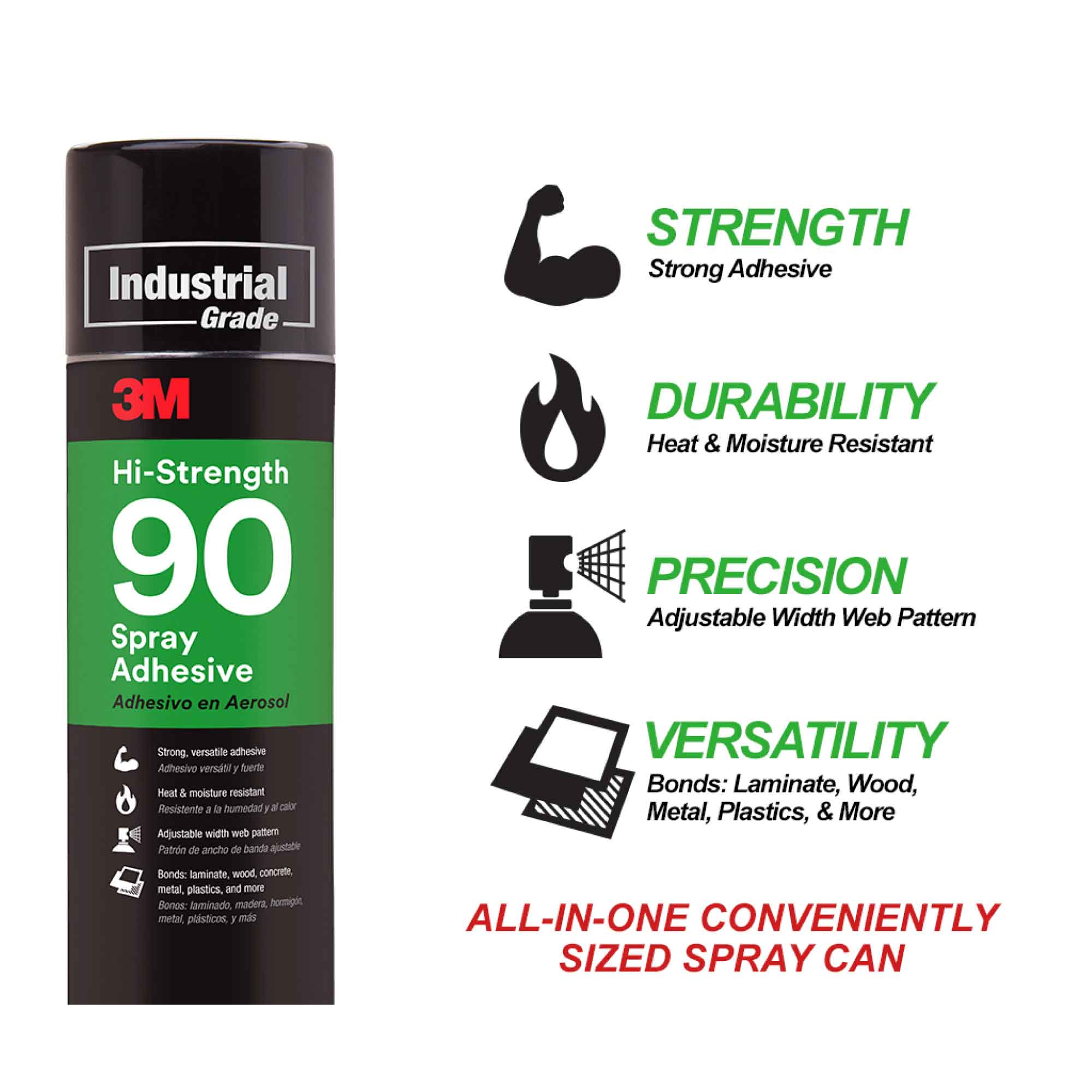 3M Hi Strength 90 Spray Adhesive 500g Strong Laminate Wood Concrete Metal Glue