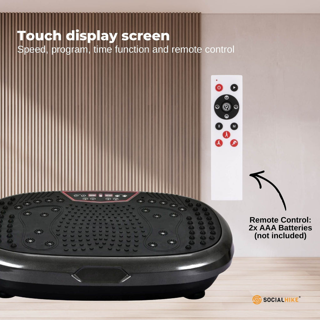 Black Mini Vibration Platform - Magnet Therapy Vibrating Machine Exercise Plate