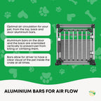 Aluminium Dog Travel Crate 63x68x88cm - Large Pet Car Transport Cage Kennel Box
