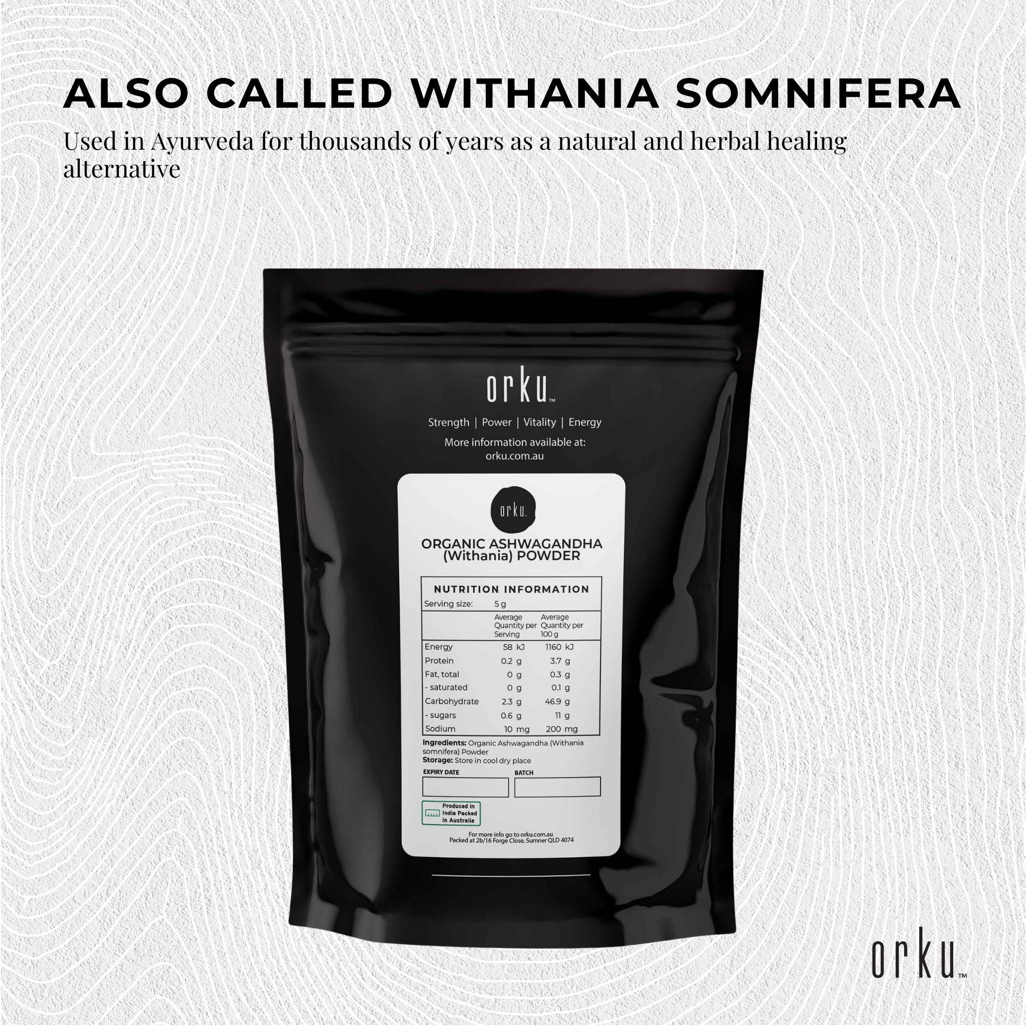2Kg Organic Ashwagandha Root Powder Withania Somnifera Herb Supplement