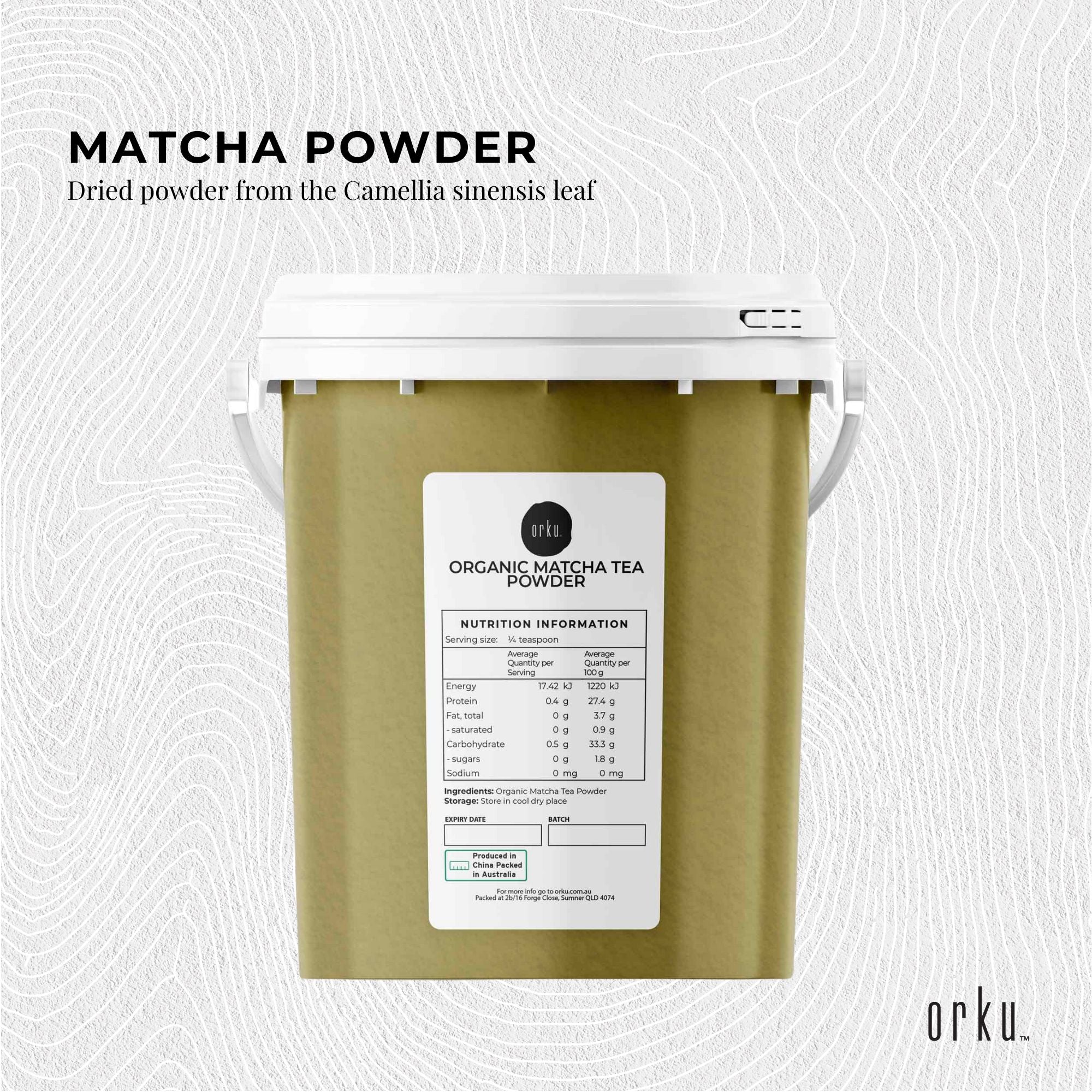 600g Organic Matcha Powder Tub Bucket Camellia Sinensis Green Tea Leaf