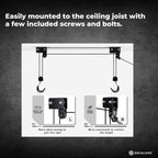 Social Hike Kayak Hoist - 34kg Garage Ceiling Pulley Lift for Kayak Bike Storage