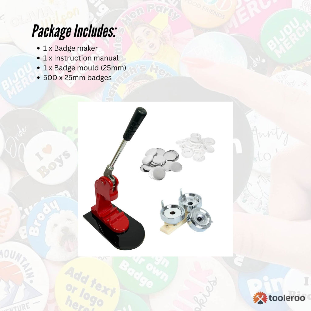 Button Badge Making Set 25mm - Maker + Mould + Badges