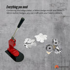 Button Badge Making Set 58mm - Maker + Mould + Badges