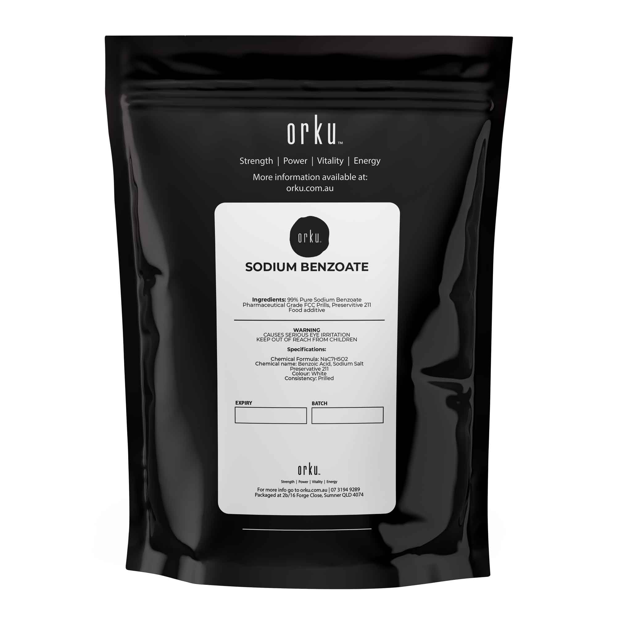 2Kg Orku Sodium Benzoate USP/FCC Grade Prills – E211 Preservative CAS 532-32-1