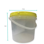 Bulk 100 x 2.2L Empty Honey Bucket with Lid - 3Kg Clear Tamper Proof Plastic Tub