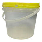 Bulk 100 x 2.2L Empty Honey Bucket with Lid - 3Kg Clear Tamper Proof Plastic Tub