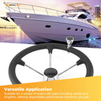 13.5" Boat Steering Wheel With Grip Cover - Stainless Steel 3/4" 5 Spoke With Knob