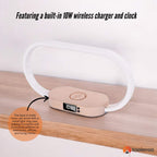 Wireless Phone Charger Table Lamp - USB Port Charging Bedside Light With Clock