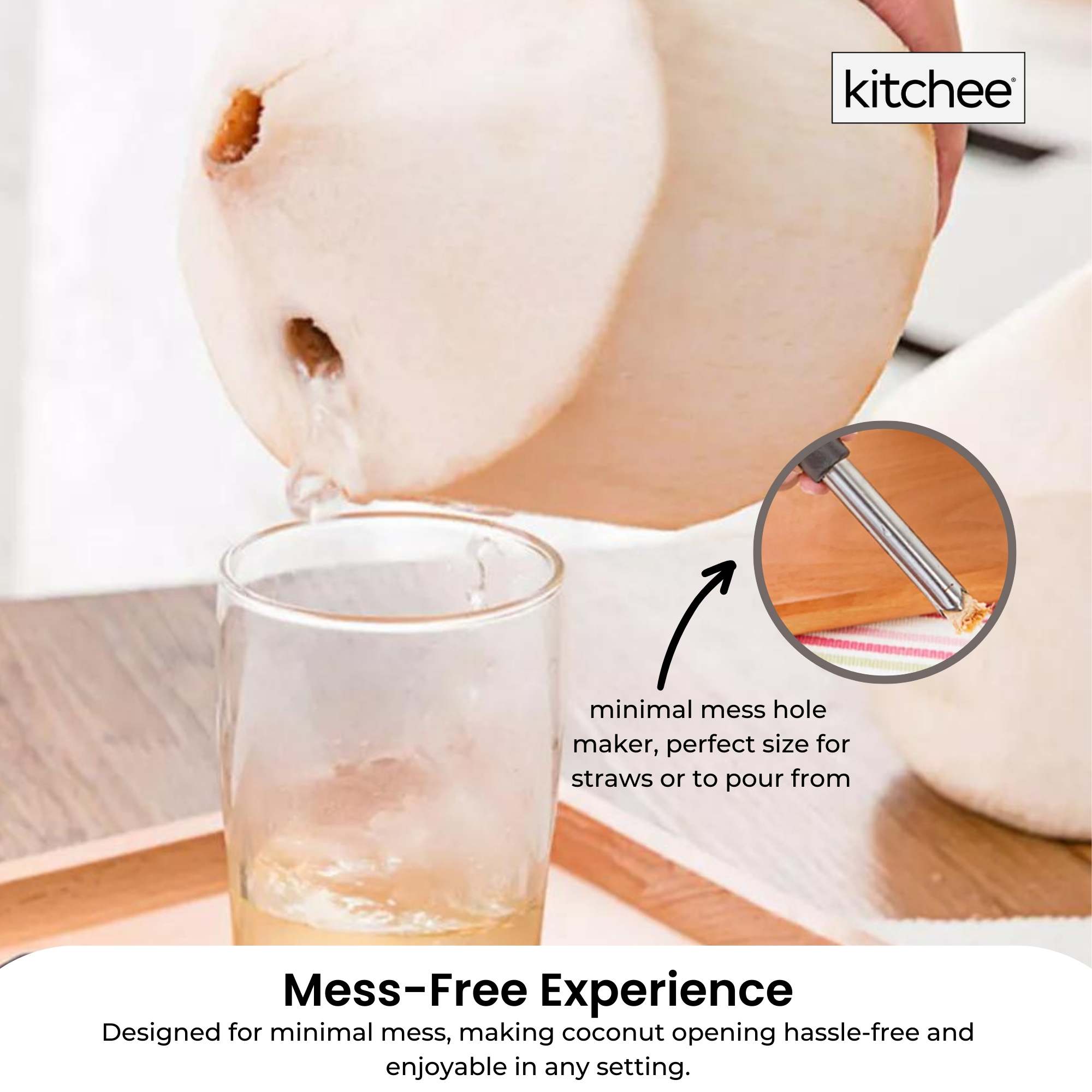 200x Kitchee Coconut Opener - Stainless Steel Hole Punch Kitchen Tool