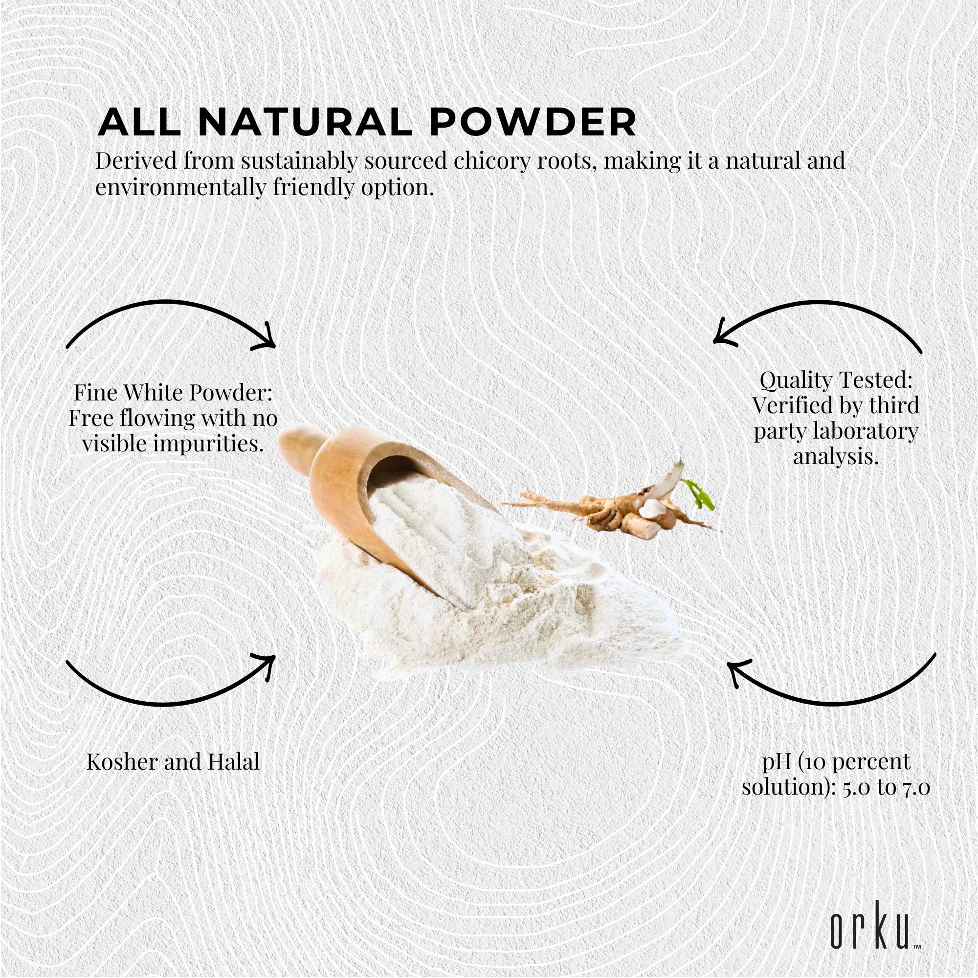 Orku 20Kg Chicory Root Inulin Powder - Unflavoured Food Ingredient