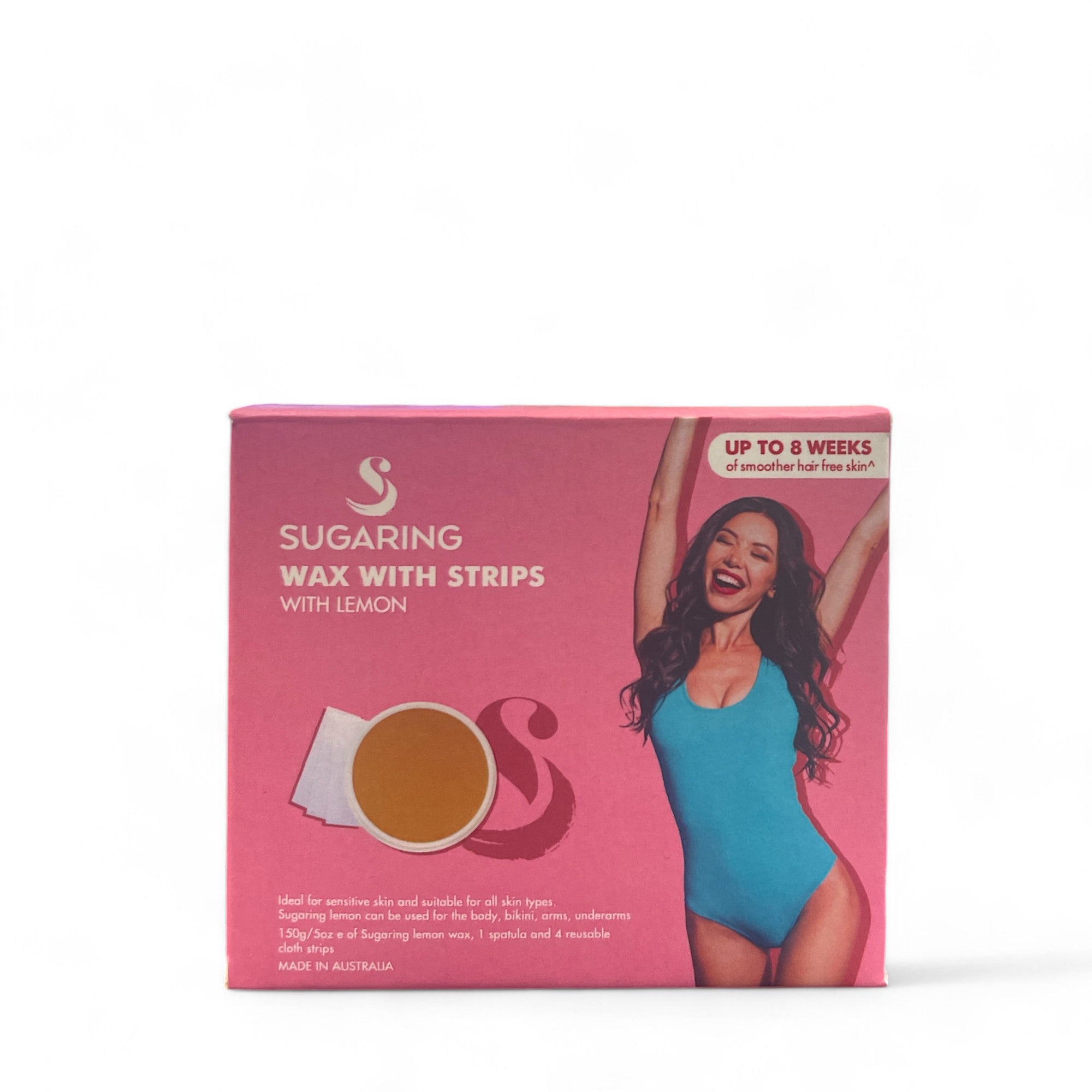 150g Sugaring Wax with Lemon with Reusable Strips - Home Hair Removal Kit
