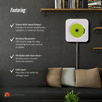 Tooleroo Wall Mountable CD Player Speaker - Bluetooth HiFi FM Radio White