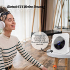 Tooleroo USB Rechargeable Desktop CD Player Speaker â€“ Bluetooth Portable White