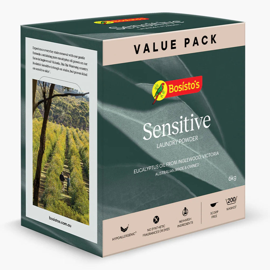 Bosisto's 6Kg Senstive Laundry Powder Refill - Eco Eucalyptus Washing Detergent