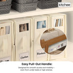 4x Kitchee Foldable Bed Sheet Storage Box – Linen & Closet Organiser Beige