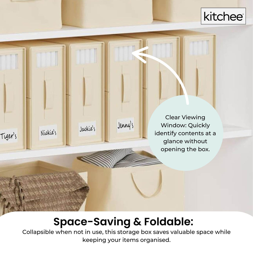 10x Kitchee Foldable Bed Sheet Storage Box – Linen & Closet Organiser Beige