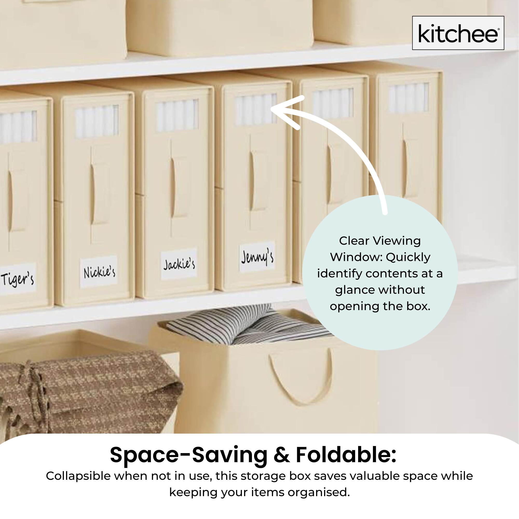 10x Kitchee Foldable Bed Sheet Storage Box – Linen & Closet Organiser Beige
