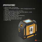 Tooleroo 60m Digital Laser Tape Measure + 5m Steel Tape – 3-in-1 Cross Marking