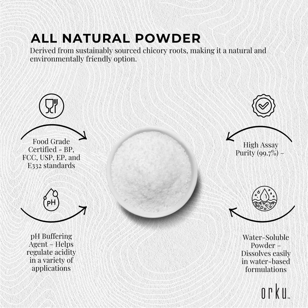 Orku 400g Potassium Citrate Food Grade - Granular BP USP FCC E332 Additive